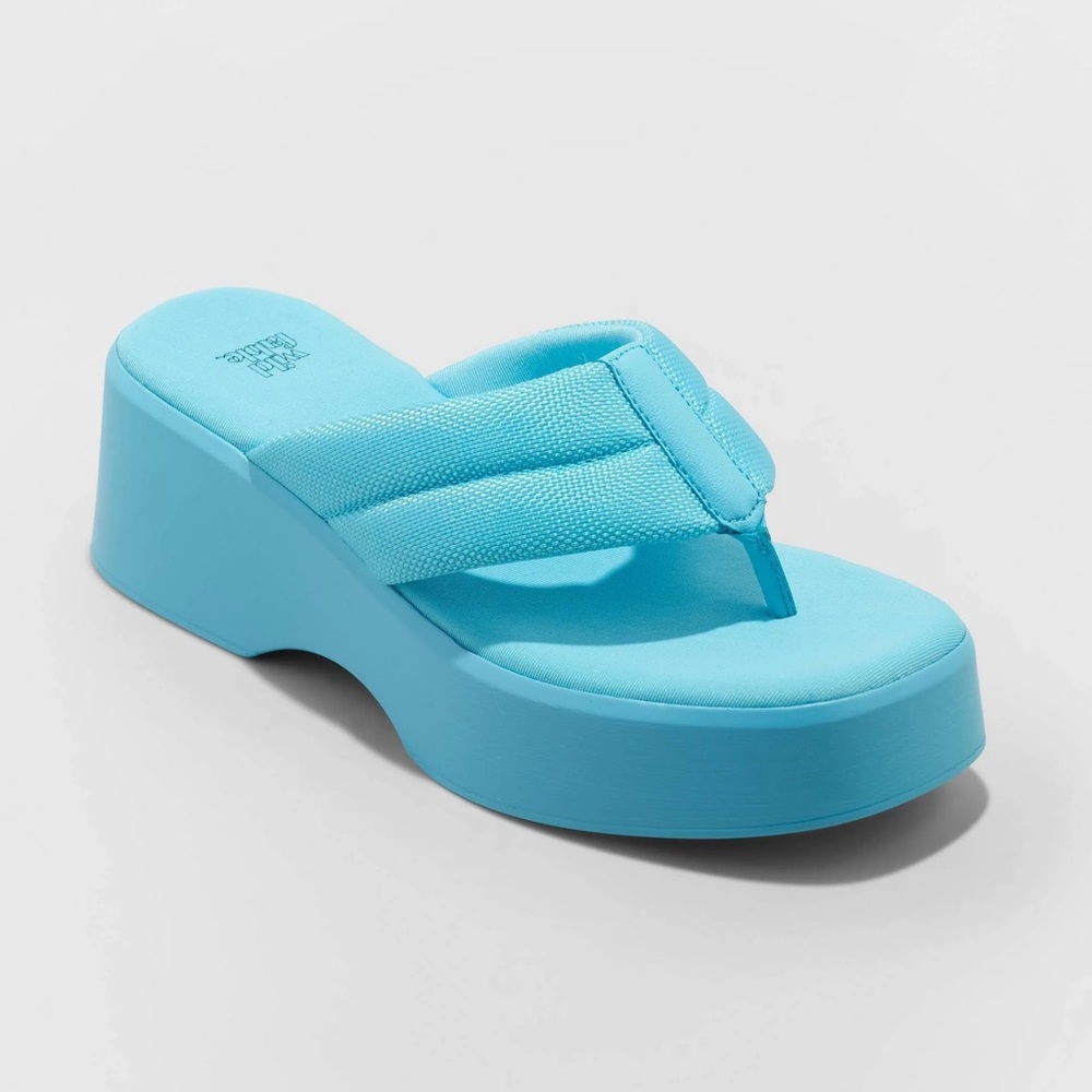 New Women's Angela Platform Sandals Wild Fable Turquoise Blue size 10 Y2K